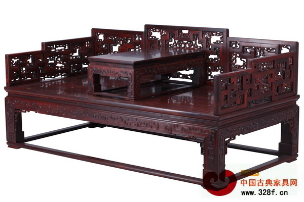 魯班木藝——雕花羅漢床(紫檀)