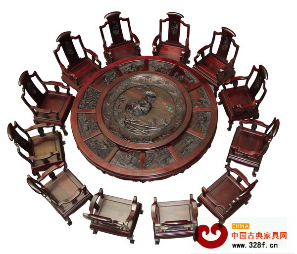 振宇紅木作品——《團團圓圓大圓臺》榮獲“東作”獎金獎