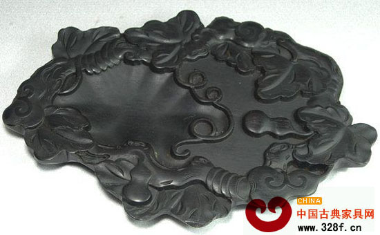 烏木雕纏枝葫蘆紋筆舔