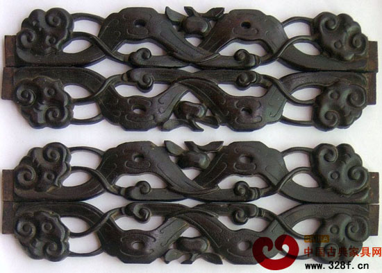 清代酸枝紅木整套8塊如意靈芝葫蘆紋綬帶雕花板