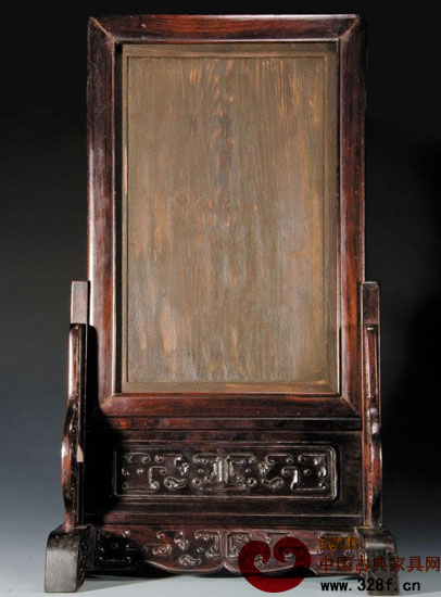 紅木蟠虺紋座鏡