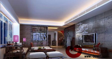 2013簡(jiǎn)單中式客廳電視背景墻效果圖大全