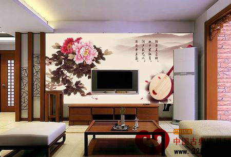 2013簡(jiǎn)單中式客廳電視背景墻效果圖大全