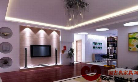 2013簡(jiǎn)單中式客廳電視背景墻效果圖大全