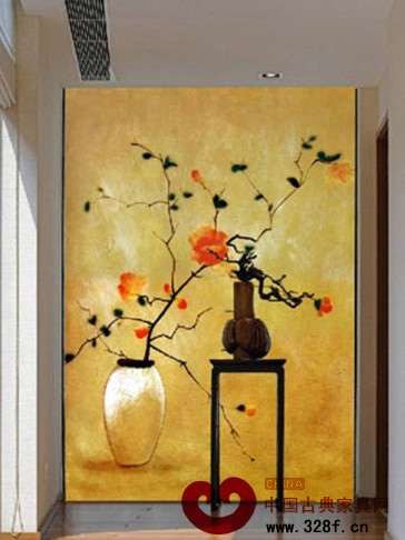 現(xiàn)代中式木花瓶