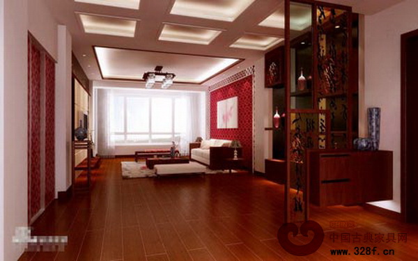 中式裝修樣板間：實(shí)木現(xiàn)代打造 