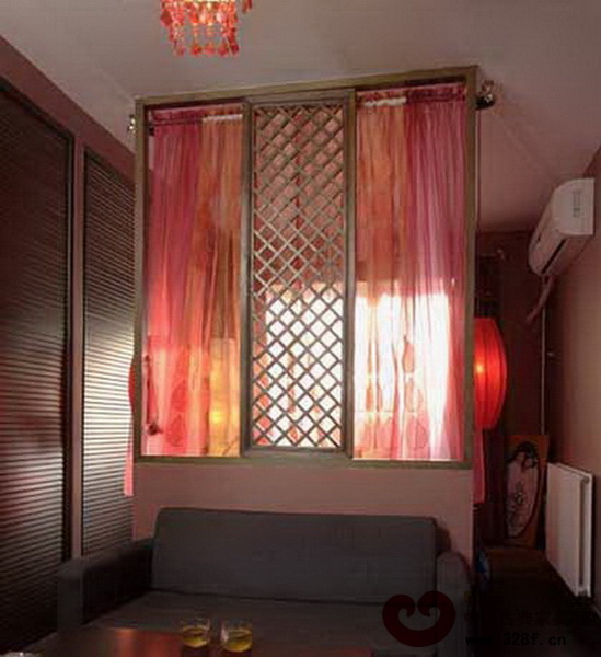 中式裝修樣板間：客廳中式隔斷