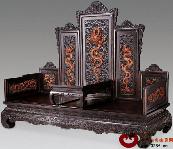 黑酸枝七屏風大寶座（附炕幾）