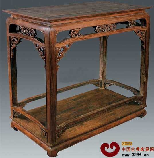 紅木螭龍紋供案(帶底座)