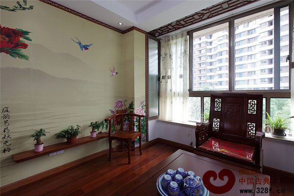 中式風(fēng)格小戶型客廳裝修效果圖大全