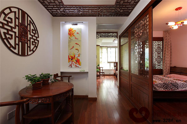 中式風(fēng)格餐廳臥室隔斷裝修效果圖
