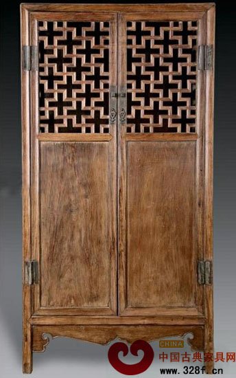 明 黃花梨卍字紋亮格柜