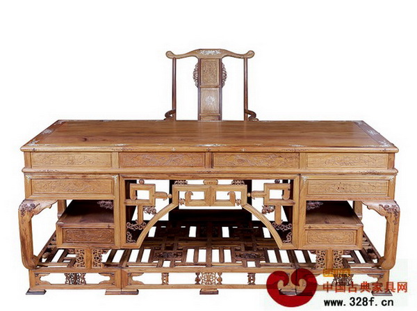 鴻庭軒——黃花梨彎腳大班臺