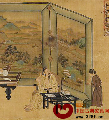 宋代《勘書圖》矮靠背的扶手椅被認(rèn)為是明清玫瑰椅的前身