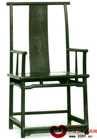 四出頭素官帽椅(鐵力74×60.5cm,座高52.8cm.通高116cm)