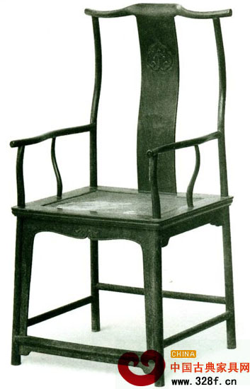 四出頭彎材官帽椅(黃花梨58.5×47cm座高52.5cm通高119.5cm)