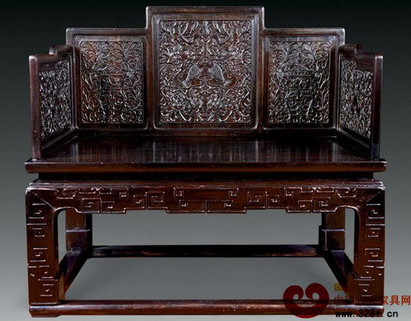 紫檀纏枝蓮福慶有余寶座