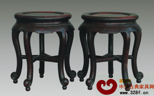 民國紅木五腳圓凳