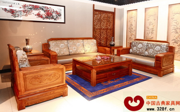 志成紅木——百子沙發(fā)(緬甸花梨)