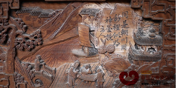 浙江東陽盧宅一塊絳環(huán)板上的木雕作品