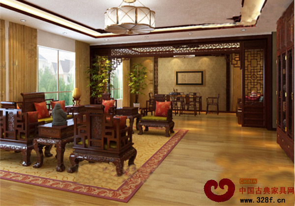 御典紅木客廳裝修效果圖