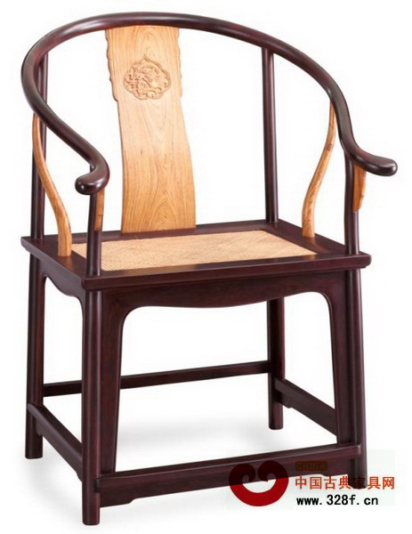 林銳群設(shè)計的小葉紫檀嵌黃花梨圈椅《姚黃魏紫》