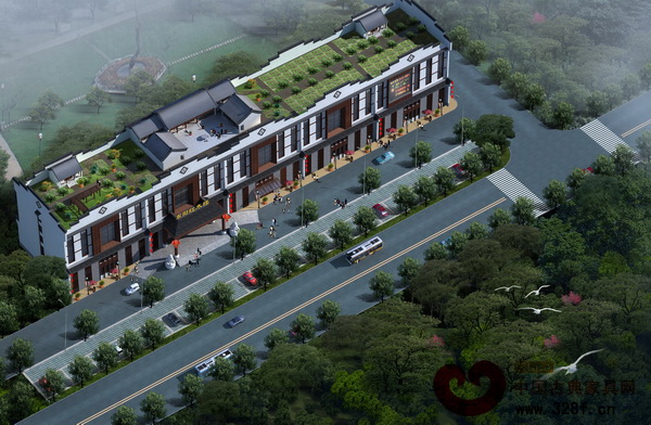 富萬(wàn)家“東陽(yáng)紅木樓”設(shè)計(jì)鳥(niǎo)瞰圖