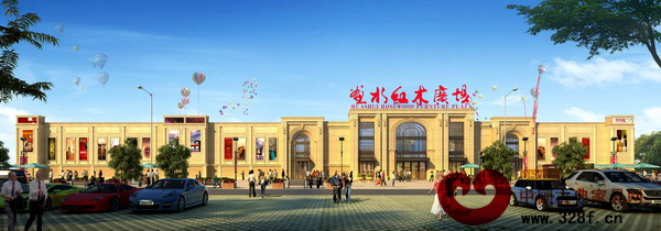 畫水紅木廣場全景設計效果圖