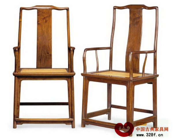 晚明·黃花梨高靠背南官帽椅成對