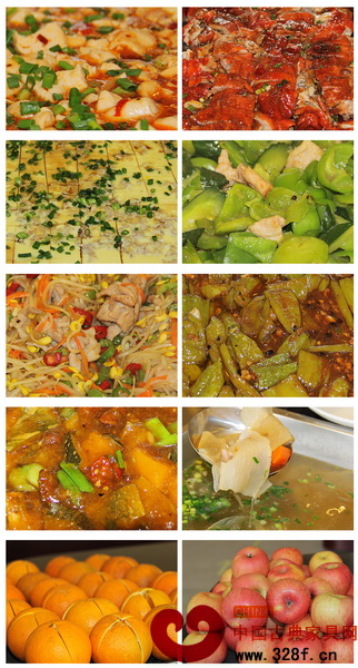 永華家具新餐廳有豐富多樣的誘人菜品及水果