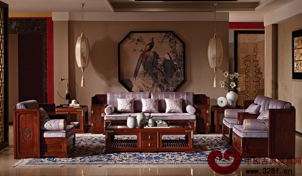 瀚晟堂紅木——蝶戀花客廳系列（緬甸花梨）