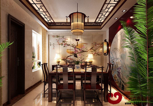 中式別墅餐廳吊頂設計圖