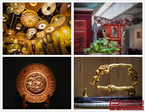 東陽中國木雕城里琳瑯滿目的木制工藝品 東陽中國木雕城里琳瑯滿目的木制工藝品