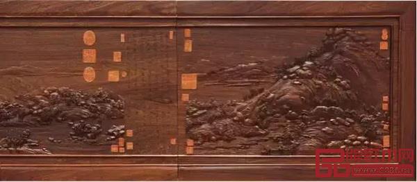 紅木版《富春山居圖》 紅木版《富春山居圖》