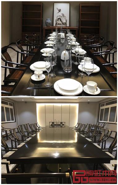 戴為品牌生活美學(xué)館中的餐廳(上)、會議室(下)空間 戴為品牌生活美學(xué)館中的餐廳(上)、會議室(下)空間