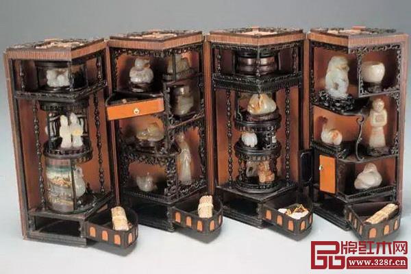 竹絲纏枝番蓮多寶閣圓盒 竹絲纏枝番蓮多寶閣圓盒