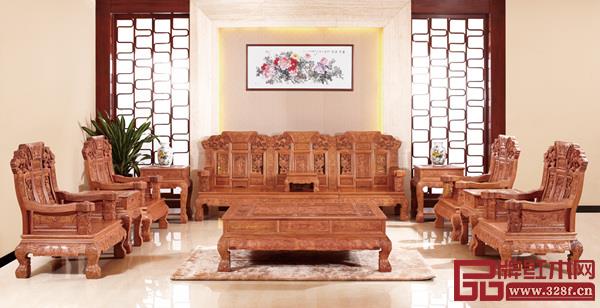 名典紅木緬甸花梨《麒麟呈祥》沙發(fā)?