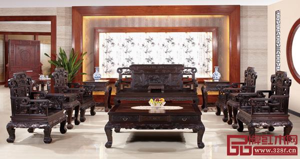 名典紅木大紅酸枝《山水寶座》沙發(fā)