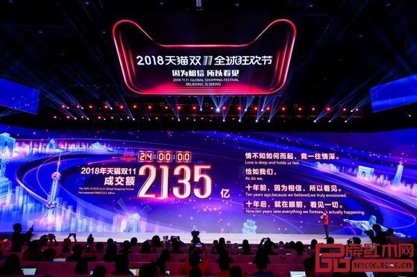 天貓雙十一成交額2135億元 天貓雙十一成交額2135億元