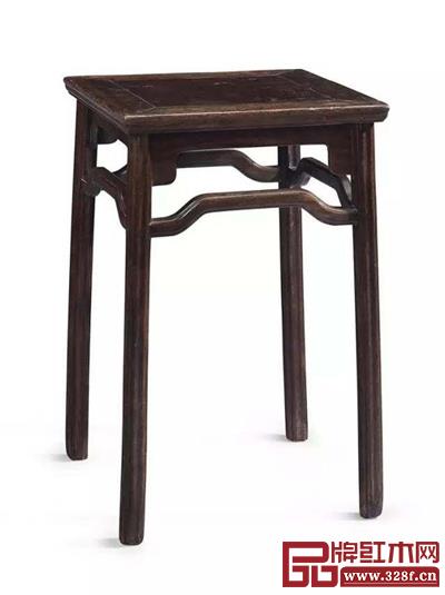 明末清初鐵力木嵌樺木方幾 明末清初鐵力木嵌樺木方幾