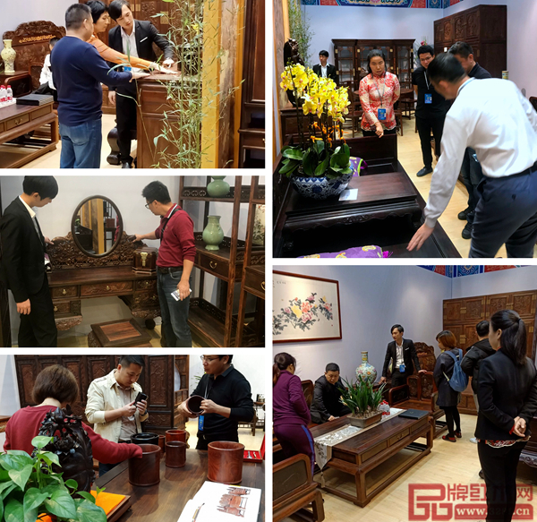 展會(huì)期間，孔連紅木人氣火爆，吸引了眾多買家到展廳內(nèi)洽談
