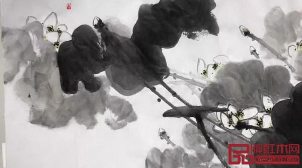 吳騰飛先生的水墨作品。在他眼中,傳統書畫和家具、木雕作品均可視為“道”的載體 吳騰飛先生的水墨作品。在他眼中,傳統書畫和家具、木雕作品均可視為“道”的載體