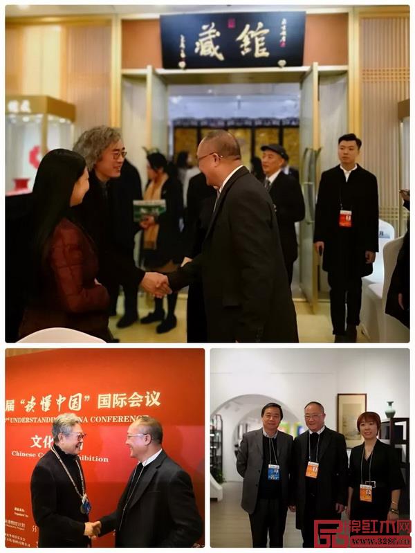 魯班木藝董事長李愛金與參會藝術(shù)家們合影留念