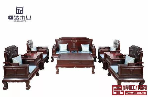 恒達木業(yè)：黃金檀水墨山水7號沙發(fā)