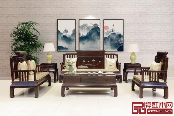 林木軒柬埔寨黑酸枝——《小卷書沙發(fā)6件套》 林木軒柬埔寨黑酸枝——《小卷書沙發(fā)6件套》