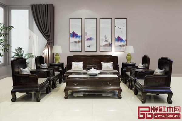 林木軒柬埔寨黑酸枝——《荷韻沙發(fā)11件套》 林木軒柬埔寨黑酸枝——《荷韻沙發(fā)11件套》