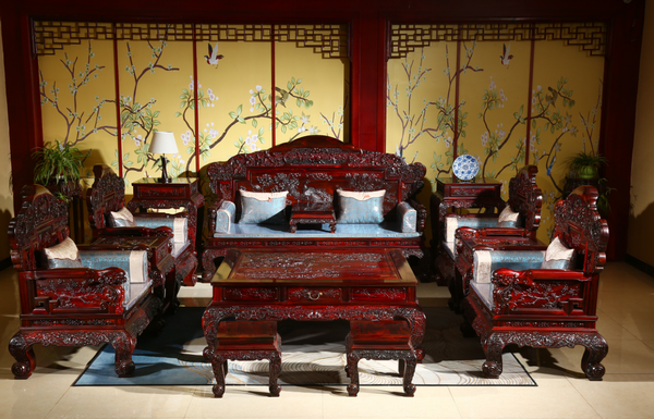 鑫華紅木闊葉黃檀豪華款貔貅百子沙發(fā) 鑫華紅木闊葉黃檀豪華款貔貅百子沙發(fā)