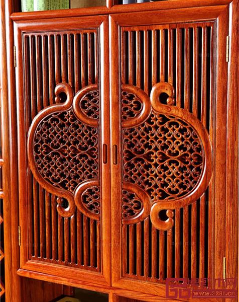 華行紅木 巴花云窗觀景酒柜 華行紅木 巴花云窗觀景酒柜