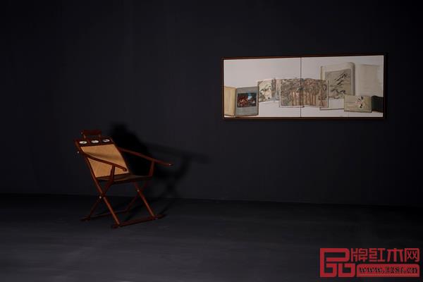  區(qū)氏臻品黃花梨躺椅與陳丹青布面油畫在“山先生書房”