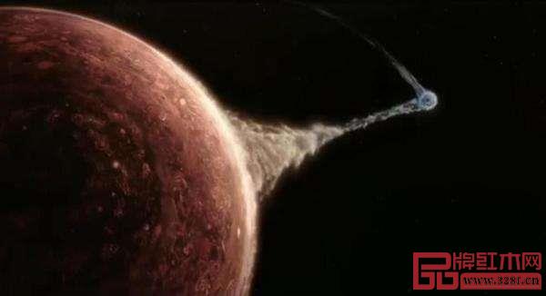 《流浪地球》中地球與木星畫面 《流浪地球》中地球與木星畫面